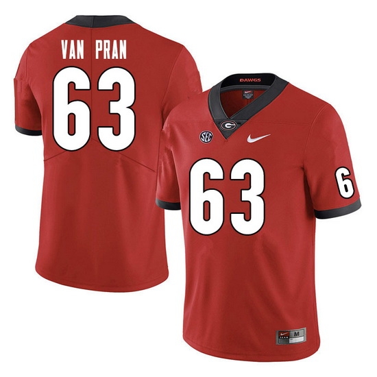 Men #63 Sedrick Van Pran Georgia Bulldogs College Football Jerseys Sale-Red Men #63 Sedrick Van Pran Georgia Bulldogs College Football Jerseys Sale-Red