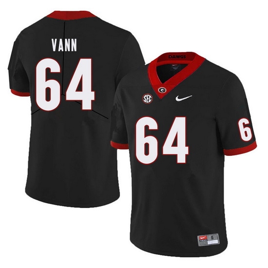 Men #64 David Vann Georgia Bulldogs College Football Jerseys Sale-Black Men #64 David Vann Georgia Bulldogs College Football Jerseys Sale-Black