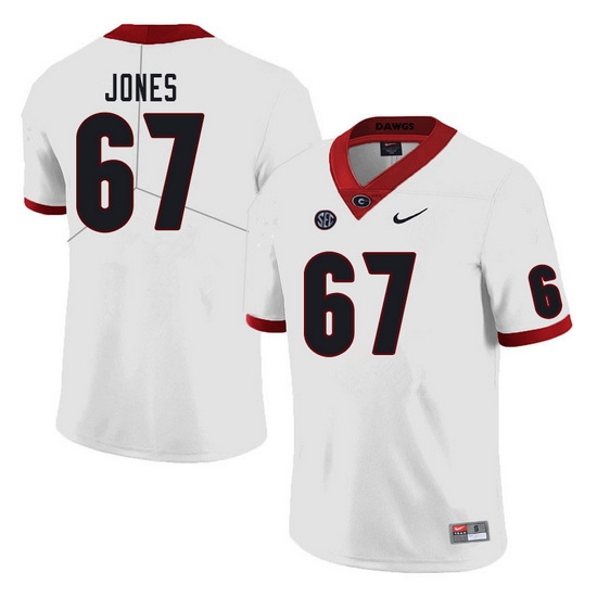 Men #67 Caleb Jones Georgia Bulldogs College Football Jerseys Sale-White Men #67 Caleb Jones Georgia Bulldogs College Football Jerseys Sale-White