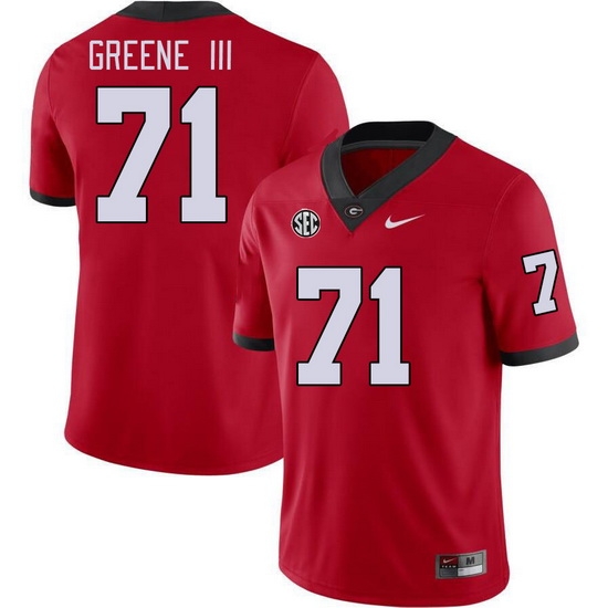 Men #71 Earnest Greene III Georgia Bulldogs College Football Jerseys Stitched-Red Men #71 Earnest Greene III Georgia Bulldogs College Football Jerseys Stitched-Red