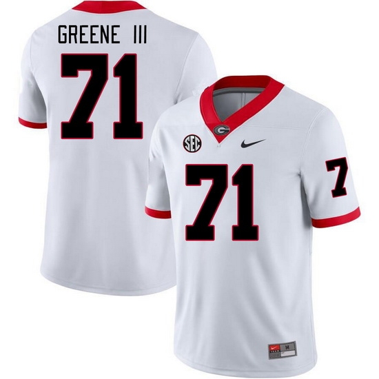Men #71 Earnest Greene III Georgia Bulldogs College Football Jerseys Stitched-White Men #71 Earnest Greene III Georgia Bulldogs College Football Jerseys Stitched-White