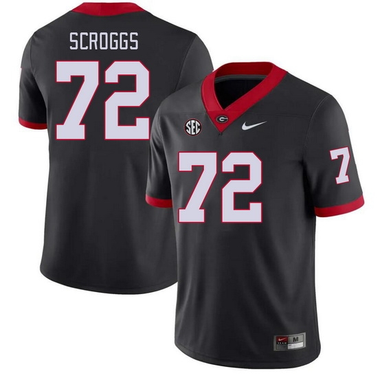 Men #72 Griffin Scroggs Georgia Bulldogs College Football Jerseys Stitched-Black Men #72 Griffin Scroggs Georgia Bulldogs College Football Jerseys Stitched-Black