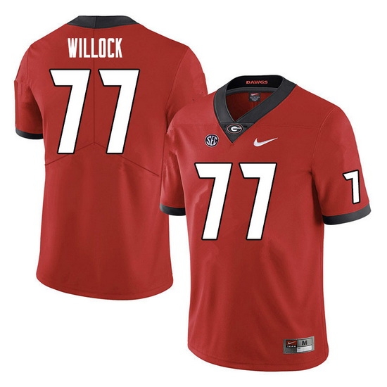 Men #77 Devin Willock Georgia Bulldogs College Football Jerseys Sale-Red Men #77 Devin Willock Georgia Bulldogs College Football Jerseys Sale-Red