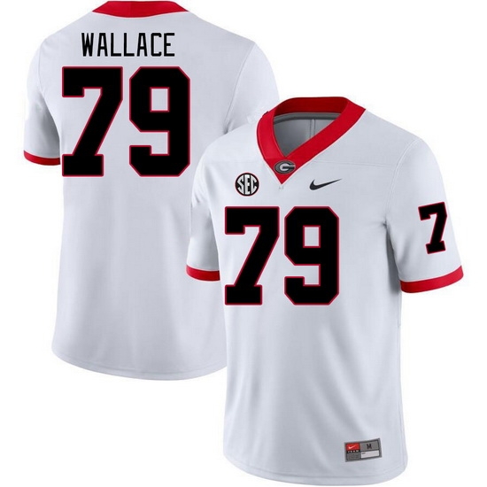 Men #79 Weston Wallace Georgia Bulldogs College Football Jerseys Stitched-White Men #79 Weston Wallace Georgia Bulldogs College Football Jerseys Stitched-White