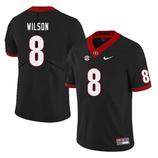 Men #8 Divaad Wilson Georgia Bulldogs College Football Jerseys Sale-Black Men #8 Divaad Wilson Georgia Bulldogs College Football Jerseys Sale-Black