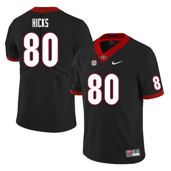 Men #80 Braxton Hicks Georgia Bulldogs College Football Jerseys Sale-Black Men #80 Braxton Hicks Georgia Bulldogs College Football Jerseys Sale-Black