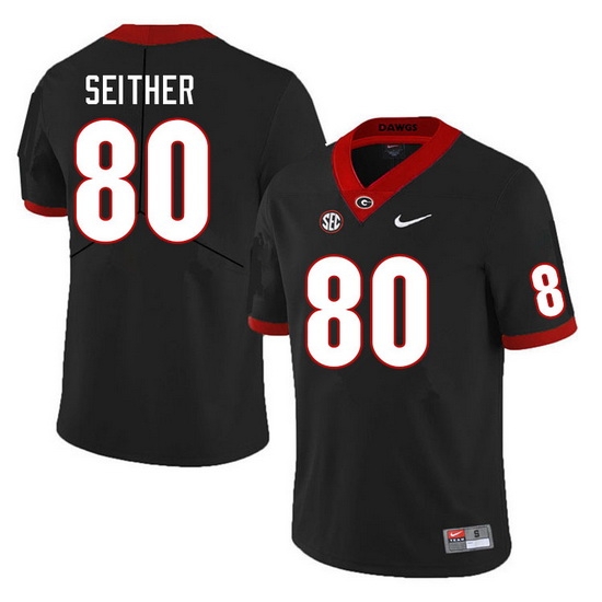 Men #80 Brett Seither Georgia Bulldogs College Football Jerseys Sale-Black Men #80 Brett Seither Georgia Bulldogs College Football Jerseys Sale-Black
