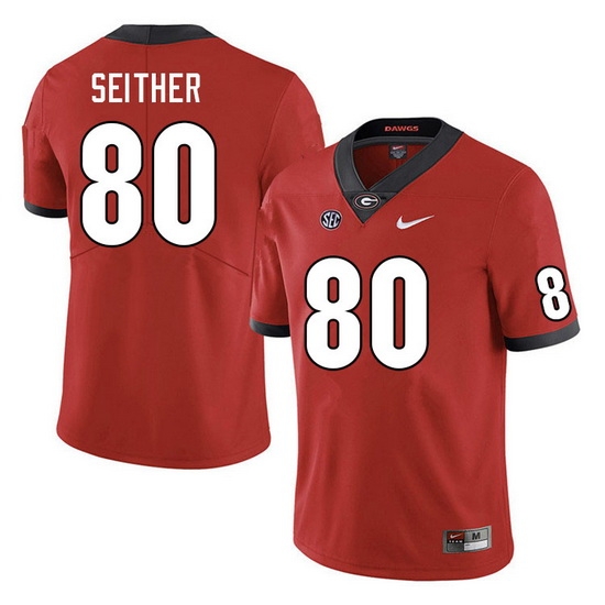 Men #80 Brett Seither Georgia Bulldogs College Football Jerseys Sale-Red Men #80 Brett Seither Georgia Bulldogs College Football Jerseys Sale-Red