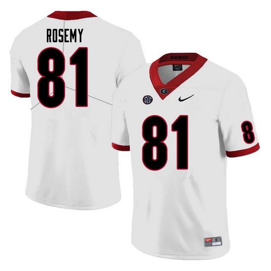 Men #81 Marcus Rosemy Georgia Bulldogs College Football Jerseys Sale-White Men #81 Marcus Rosemy Georgia Bulldogs College Football Jerseys Sale-White