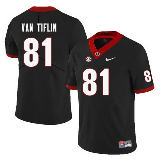 Men #81 Steven Van Tiflin Georgia Bulldogs College Football Jerseys-Black Men #81 Steven Van Tiflin Georgia Bulldogs College Football Jerseys-Black
