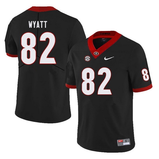 Men #82 Kolby Wyatt Georgia Bulldogs College Football Jerseys Sale-Black Men #82 Kolby Wyatt Georgia Bulldogs College Football Jerseys Sale-Black