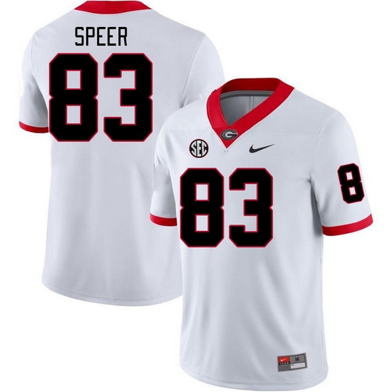 Men #83 Cole Speer Georgia Bulldogs College Football Jerseys Stitched-White Men #83 Cole Speer Georgia Bulldogs College Football Jerseys Stitched-White
