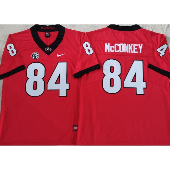 Men #84 Ladd McConkey Georgia Bulldogs College Football Jerseys Sale-Red Men #84 Ladd McConkey Georgia Bulldogs College Football Jerseys Sale-Red