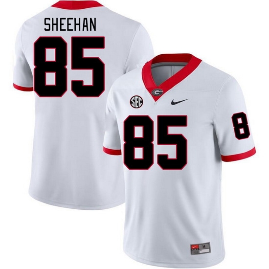 Men #85 Drew Sheehan Georgia Bulldogs College Football Jerseys Stitched-White Men #85 Drew Sheehan Georgia Bulldogs College Football Jerseys Stitched-White