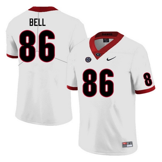 Men #86 Dillon Bell Georgia Bulldogs College Football Jerseys Sale-White Men #86 Dillon Bell Georgia Bulldogs College Football Jerseys Sale-White