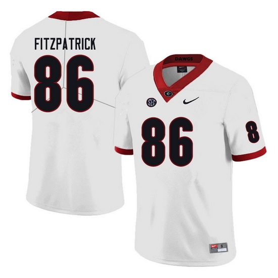 Men #86 John FitzPatrick Georgia Bulldogs College Football Jerseys white Men #86 John FitzPatrick Georgia Bulldogs College Football Jerseys white