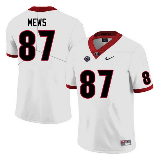 Men #87 Mekhi Mews Georgia Bulldogs College Football Jerseys Sale-White Anniversary Men #87 Mekhi Mews Georgia Bulldogs College Football Jerseys Sale-White Anniversary
