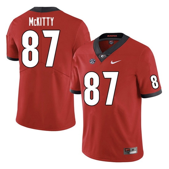 Men #87 Tre McKitty Georgia Bulldogs College Football Jerseys Sale-Red Men #87 Tre McKitty Georgia Bulldogs College Football Jerseys Sale-Red
