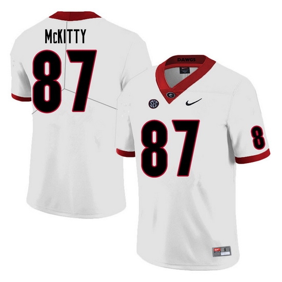 Men #87 Tre McKitty Georgia Bulldogs College Football Jerseys Sale-White Men #87 Tre McKitty Georgia Bulldogs College Football Jerseys Sale-White