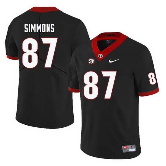 Men #87 Tyler Simmons Georgia Bulldogs College Football Jerseys-Black Men #87 Tyler Simmons Georgia Bulldogs College Football Jerseys-Black