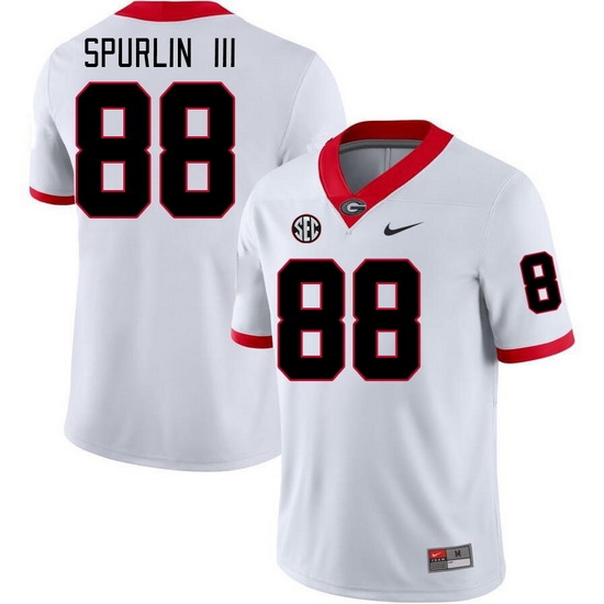 Men #88 Pearce Spurlin III Georgia Bulldogs College Football Jerseys Stitched-White Men #88 Pearce Spurlin III Georgia Bulldogs College Football Jerseys Stitched-White