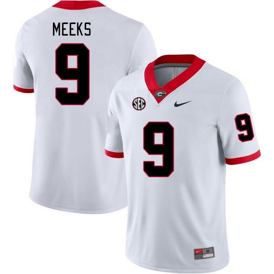 Men #9 Jackson Meeks Georgia Bulldogs College Football Jerseys Stitched-White Men #9 Jackson Meeks Georgia Bulldogs College Football Jerseys Stitched-White