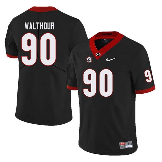 Men #90 Tramel Walthour Georgia Bulldogs College Football Jerseys Sale-Black Men #90 Tramel Walthour Georgia Bulldogs College Football Jerseys Sale-Black