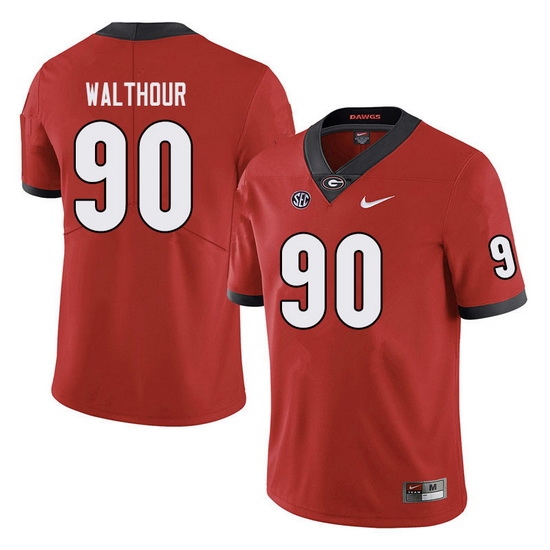 Men #90 Tramel Walthour Georgia Bulldogs College Football Jerseys Sale-red Men #90 Tramel Walthour Georgia Bulldogs College Football Jerseys Sale-red