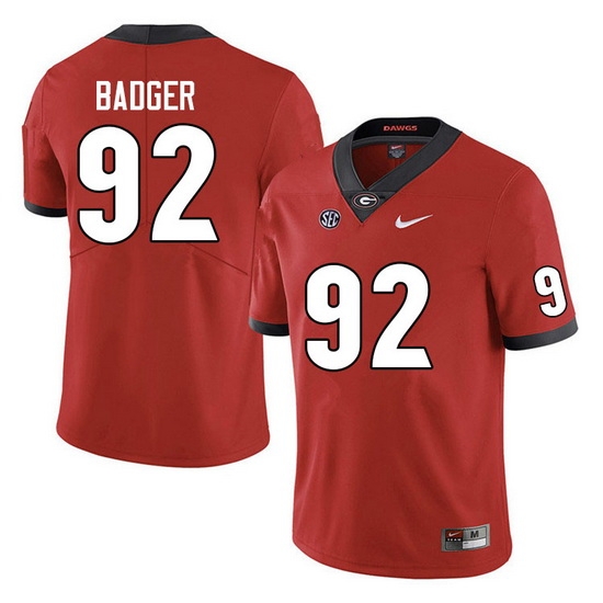 Men #92 Liam Badger Georgia Bulldogs College Football Jerseys Sale-Red Anniversary Men #92 Liam Badger Georgia Bulldogs College Football Jerseys Sale-Red Anniversary