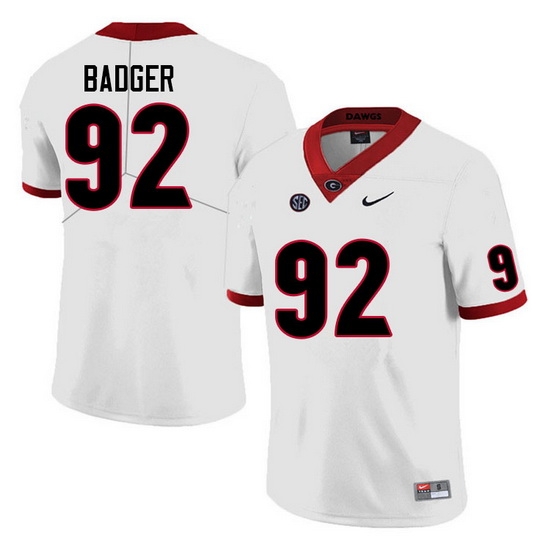 Men #92 Liam Badger Georgia Bulldogs College Football Jerseys Sale-White Anniversary Men #92 Liam Badger Georgia Bulldogs College Football Jerseys Sale-White Anniversary