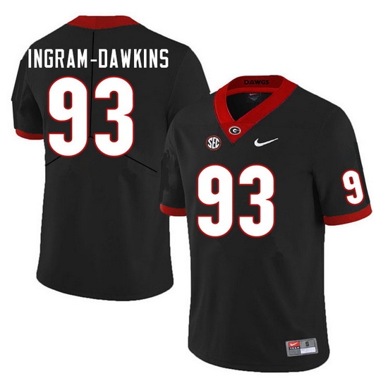 Men #93 Tyrion Ingram-Dawkins Georgia Bulldogs College Football Jerseys Sale-Black Men #93 Tyrion Ingram-Dawkins Georgia Bulldogs College Football Jerseys Sale-Black