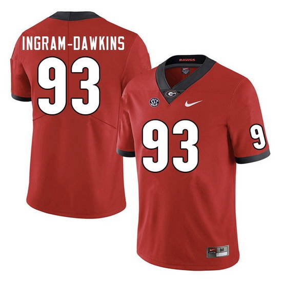 Men #93 Tyrion Ingram-Dawkins Georgia Bulldogs College Football Jerseys Sale-Red Men #93 Tyrion Ingram-Dawkins Georgia Bulldogs College Football Jerseys Sale-Red
