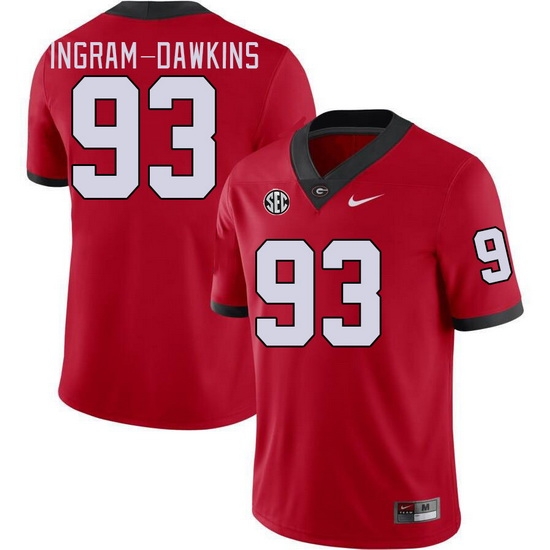 Men #93 Tyrion Ingram-Dawkins Georgia Bulldogs College Football Jerseys Stitched-Red Men #93 Tyrion Ingram-Dawkins Georgia Bulldogs College Football Jerseys Stitched-Red