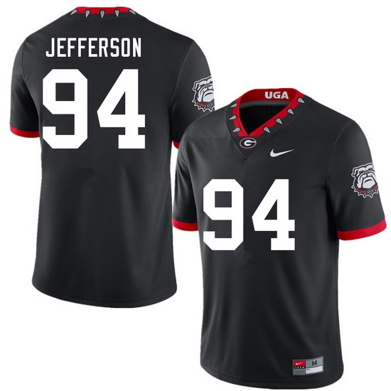 Men #94 Jonathan Jefferson Georgia Bulldogs 100th Anniversary College Football Jerseys Sale-100th Bl Men #94 Jonathan Jefferson Georgia Bulldogs 100th Anniversary College Football Jerseys Sale-100th Bl