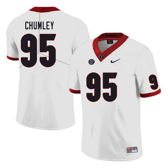 Men #95 Noah Chumley Georgia Bulldogs College Football Jerseys Sale-White Men #95 Noah Chumley Georgia Bulldogs College Football Jerseys Sale-White