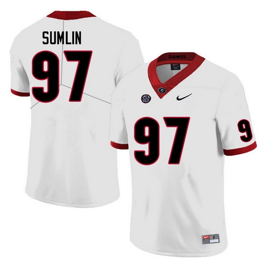 Men #97 Matthew Sumlin Georgia Bulldogs College Football Jerseys Sale-White Anniversary Men #97 Matthew Sumlin Georgia Bulldogs College Football Jerseys Sale-White Anniversary
