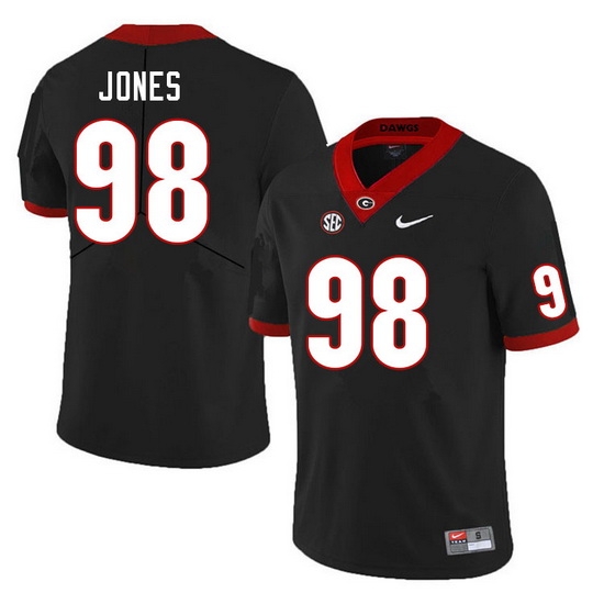 Men #98 Noah Jones Georgia Bulldogs College Football Jerseys Sale-Black Men #98 Noah Jones Georgia Bulldogs College Football Jerseys Sale-Black