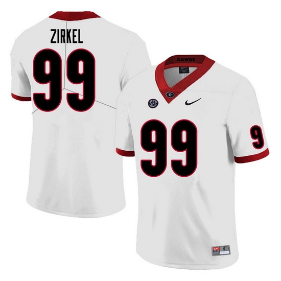 Men #99 Jared Zirkel Georgia Bulldogs College Football Jerseys Sale-White Men #99 Jared Zirkel Georgia Bulldogs College Football Jerseys Sale-White