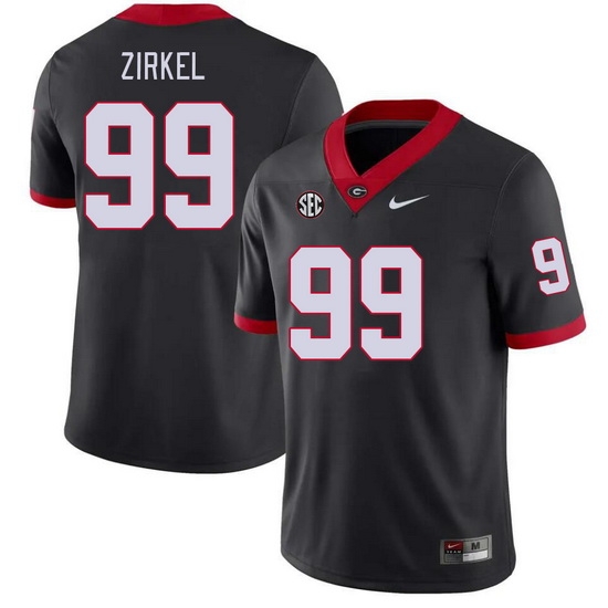 Men #99 Jared Zirkel Georgia Bulldogs College Football Jerseys Stitched-Black Men #99 Jared Zirkel Georgia Bulldogs College Football Jerseys Stitched-Black