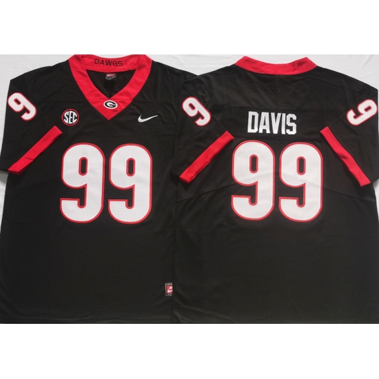 Men #99 Jordan Davis Georgia Bulldogs College Football Jerseys Sale-Black Men #99 Jordan Davis Georgia Bulldogs College Football Jerseys Sale-Black