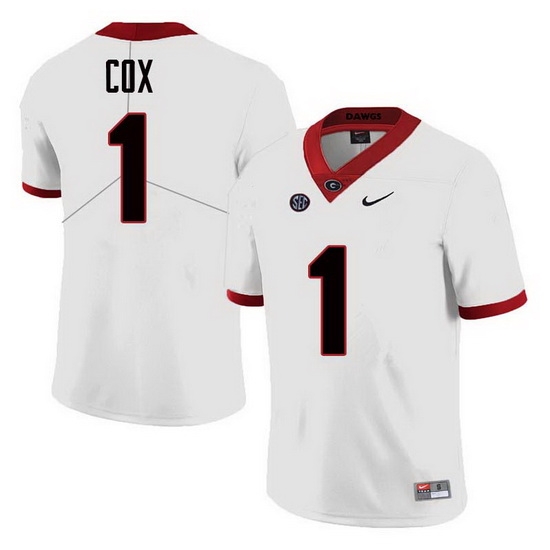 Men Georgia Bulldogs #1 Brenton Cox College Football Jerseys Sale-White Men Georgia Bulldogs #1 Brenton Cox College Football Jerseys Sale-White