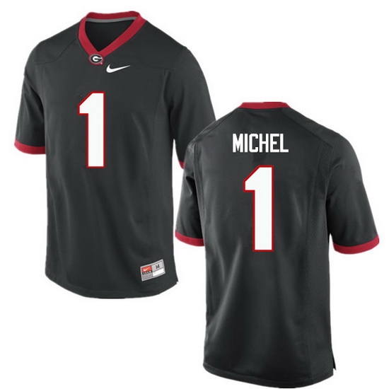 Men Georgia Bulldogs #1 Sony Michel College Football Jerseys-Black Men Georgia Bulldogs #1 Sony Michel College Football Jerseys-Black