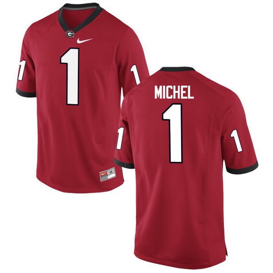 Men Georgia Bulldogs #1 Sony Michel College Football Jerseys-Red Men Georgia Bulldogs #1 Sony Michel College Football Jerseys-Red