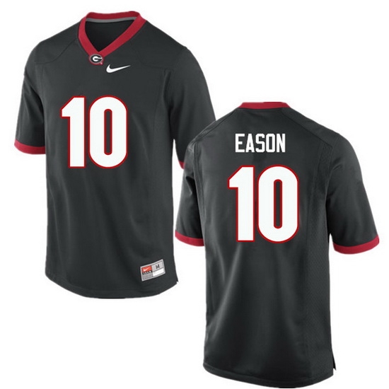 Men Georgia Bulldogs #10 Jacob Eason College Football Jerseys-Black Men Georgia Bulldogs #10 Jacob Eason College Football Jerseys-Black