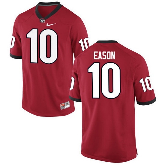 Men Georgia Bulldogs #10 Jacob Eason College Football Jerseys-Red Men Georgia Bulldogs #10 Jacob Eason College Football Jerseys-Red