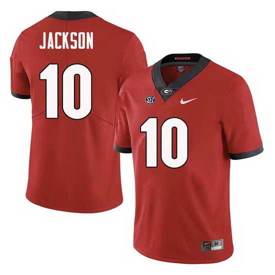 Men Georgia Bulldogs #10 Kearis Jackson College Football Jerseys Sale-Red Men Georgia Bulldogs #10 Kearis Jackson College Football Jerseys Sale-Red