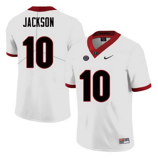 Men Georgia Bulldogs #10 Kearis Jackson College Football Jerseys Sale-White Men Georgia Bulldogs #10 Kearis Jackson College Football Jerseys Sale-White
