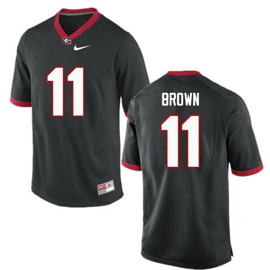 Men Georgia Bulldogs #11 Keyon Brown College Football Jerseys-Black Men Georgia Bulldogs #11 Keyon Brown College Football Jerseys-Black