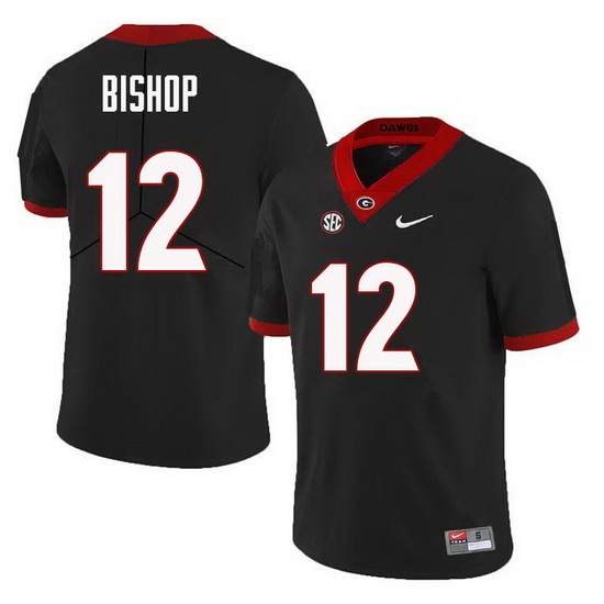 Men Georgia Bulldogs #12 Tray Bishop College Football Jerseys Sale-Black Men Georgia Bulldogs #12 Tray Bishop College Football Jerseys Sale-Black