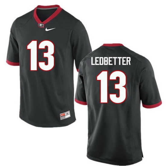 Men Georgia Bulldogs #13 Jonathan Ledbetter College Football Jerseys-Black Men Georgia Bulldogs #13 Jonathan Ledbetter College Football Jerseys-Black